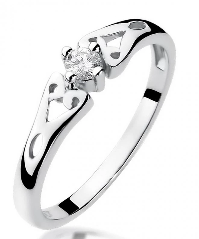 Prsteň Bonore - Biele Zlato 585 - Diamant 0,1 ct 107848