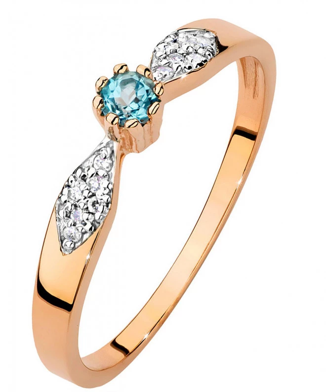 Prsteň Bonore - Ružové Zlato 585 - Topaz 0,15Ct ct 105784