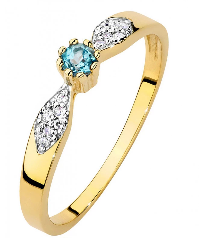 Prsteň Bonore - Zlato 585 - Topaz 0,15Ct ct 100653