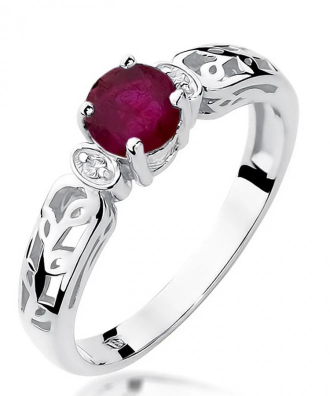 Prsteň Bonore - Biele Zlato 585 - Rubín 0,6 ct 121338