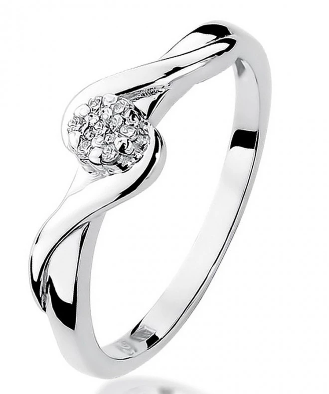 Prsteň Bonore - Biele Zlato 585 - Diamant 0,04 ct 106814