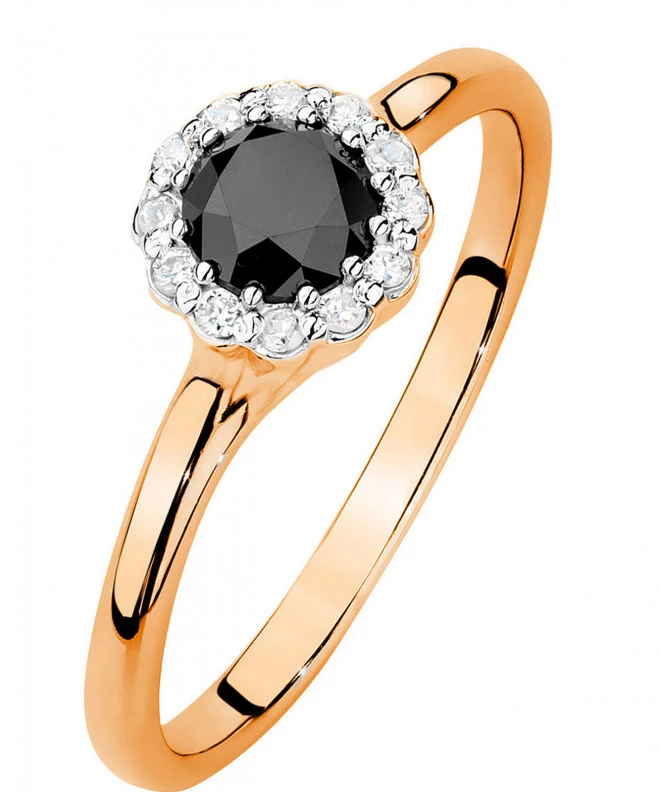 Prsteň Bonore - Ružové Zlato 585 - Čierny Diamant 0,5 ct 104774