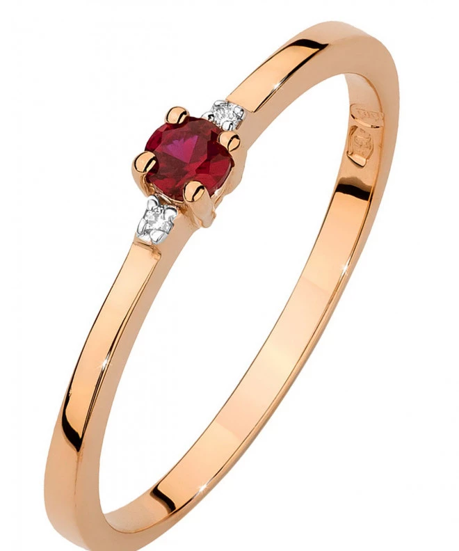 Prsteň Bonore - Ružové Zlato 585 - Rubín 0,15 ct 104777