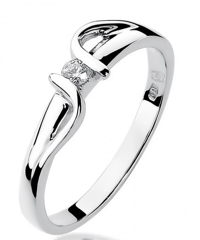 Prsteň Bonore - Biele Zlato 585 - Diamant 0,05 ct 106815