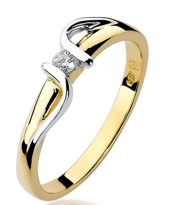 Prsteň Bonore - Zlato 585 - Diamant 0,05 ct 81036