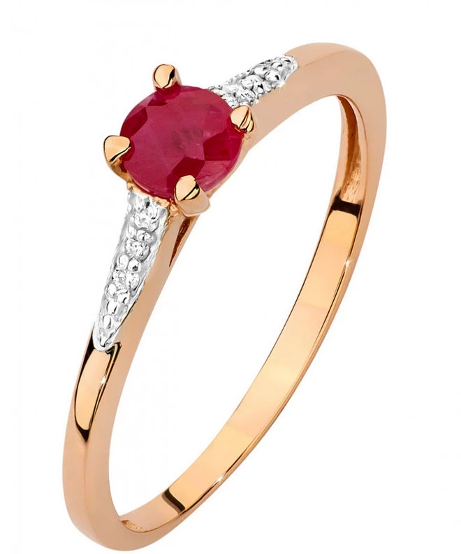 Prsteň Bonore - Ružové Zlato 585 - Rubín 0,3 ct 104779