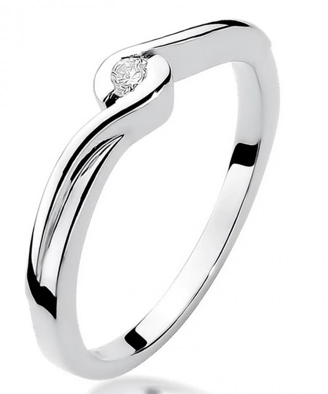 Prsteň Bonore - Biele Zlato 585 - Diamant 0,05 ct 106816