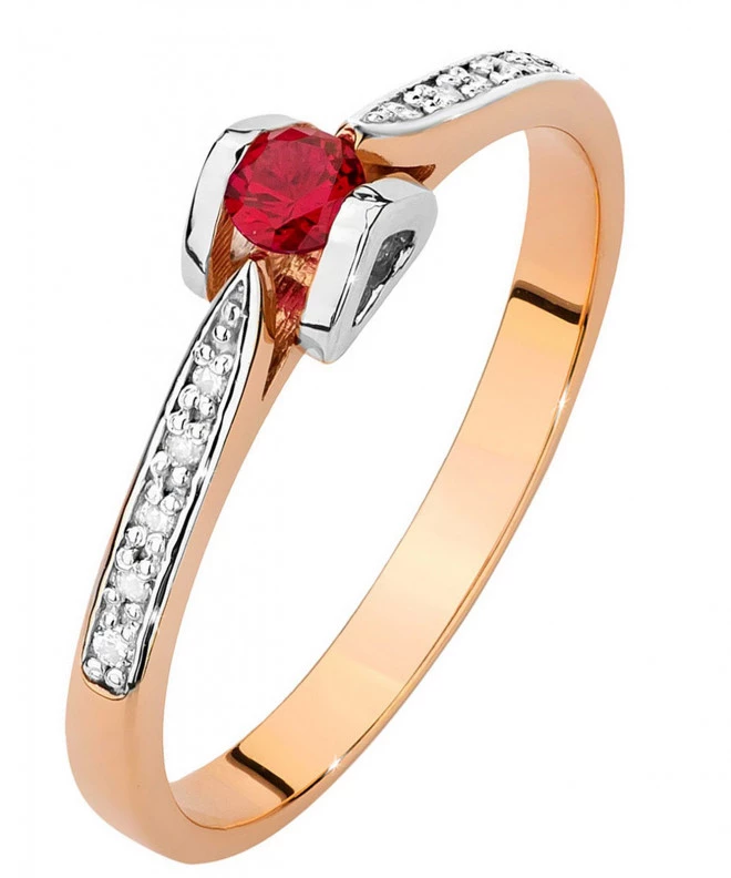 Prsteň Bonore - Ružové Zlato 585 - Rubín 0,15 ct 104782