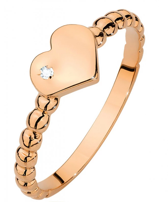 Prsteň Bonore - Ružové Zlato 585 - Diamant 0,01 ct 102714