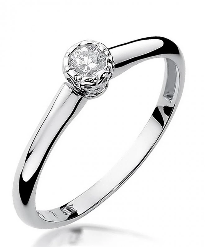 Prsteň Bonore - Biele Zlato 585 - Diamant 0,13 ct 110921