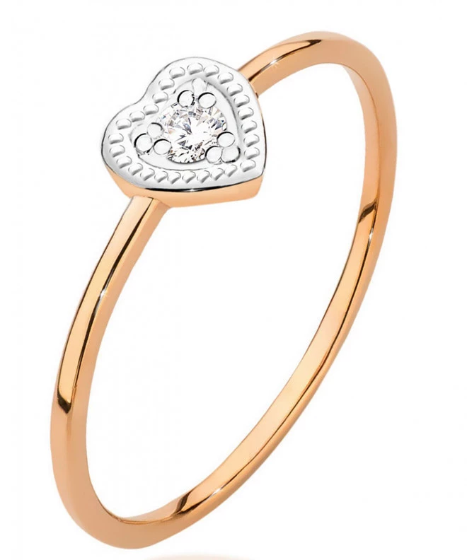 Prsteň Bonore - Ružové Zlato 585 - Diamant 0,02 ct 102715