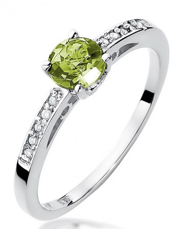 Prsteň Bonore - Biele Zlato 585 - Olivín 0,6 ct 120328