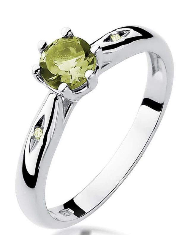 Prsteň Bonore - Biele Zlato 585 - Olivín 0,6 ct 120329