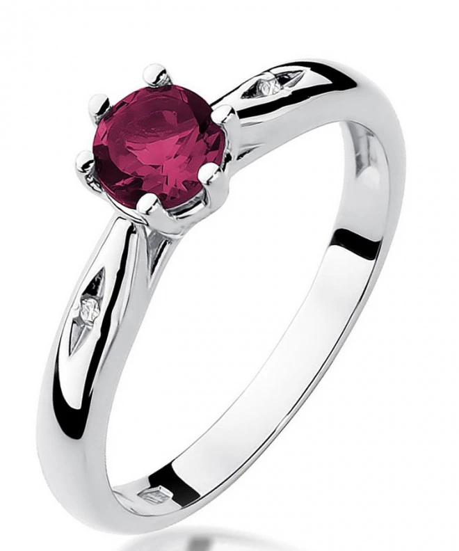 Prsteň Bonore - Biele Zlato 585 - Rubín 0,6 ct 121349