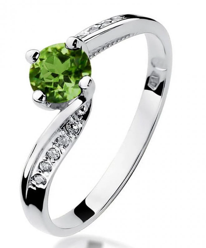 Prsteň Bonore - Biele Zlato 585 - Olivín 0,6 ct 120332