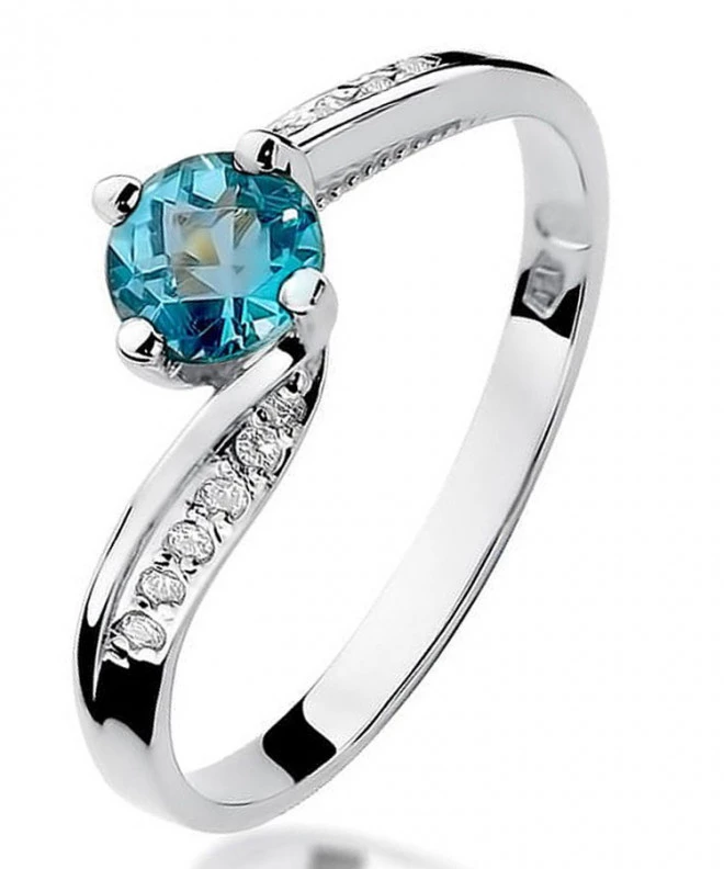 Prsteň Bonore - Biele Zlato 585 - Topaz 0,5 ct 127597
