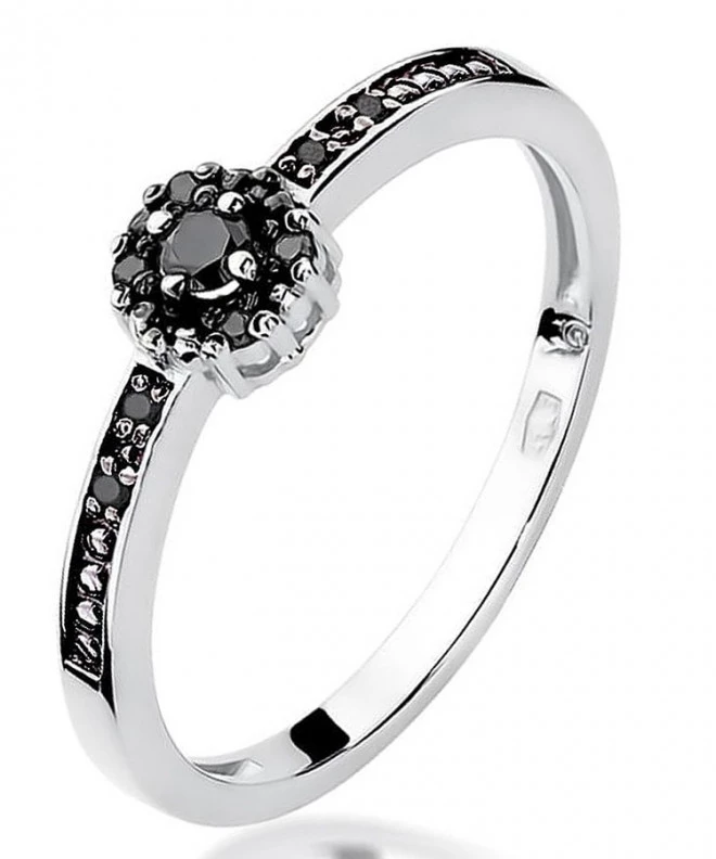 Prsteň Bonore - Biele Zlato 585 - Čierny Diamant 0,02 ct 119310