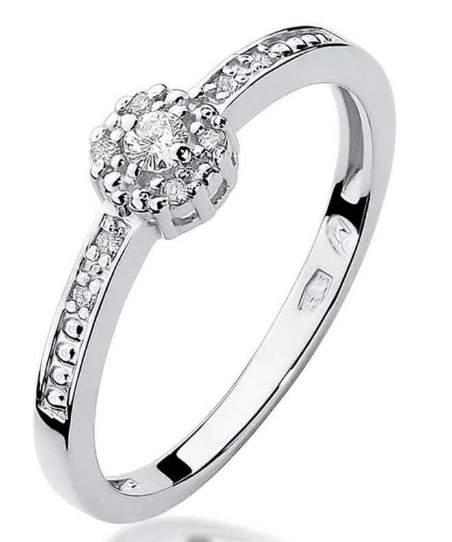 Prsteň Bonore - Biele Zlato 585 - Diamant 0,02 ct 107863