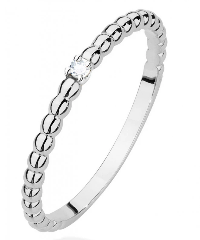 Prsteň Bonore - Biele Zlato 585 - Diamant 0,02 ct 106807