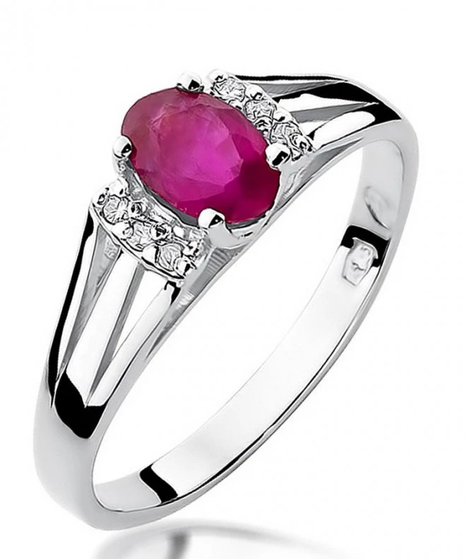 Prsteň Bonore - Biele Zlato 585 - Rubín 0,6 ct 120346