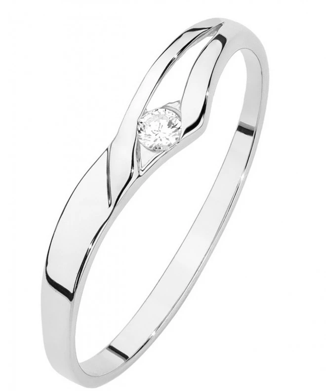 Prsteň Bonore - Biele Zlato 585 - Diamant 0,04 ct 106808