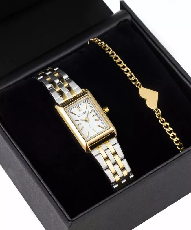 Hodinky dámske BOWA Paris White Silver-Gold Steel 20 Gift Set PS194-54-148S-419-02