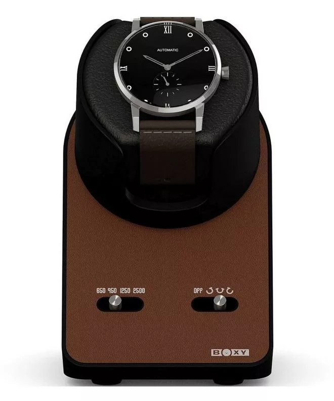 Naťahovač Hodiniek Beco Technic Boxy BLDC Nightstand EXT Brown modulárny pre 1 hodinky s káblom USB 309138