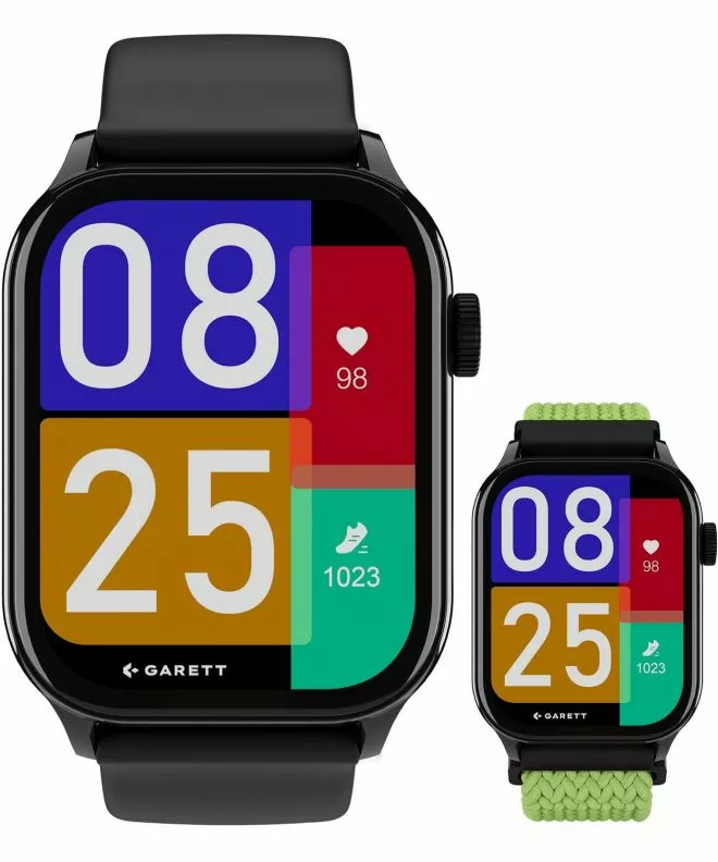 Smart Hodinky unisex Garett Activity 3 Čierna SET 5904238487242