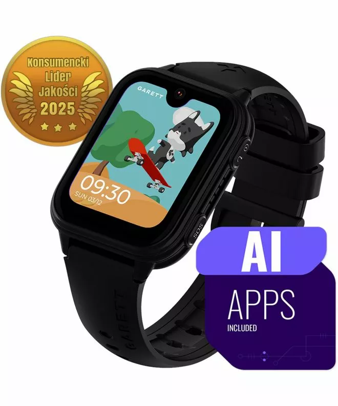 Smart Hodinky detské Garett Kids Vibe AI 4G Čierna 5904238487402