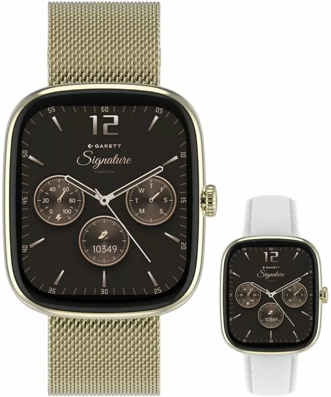Smart Hodinky dámske Garett Signature Flow Gold Mesh SET 5904238485033