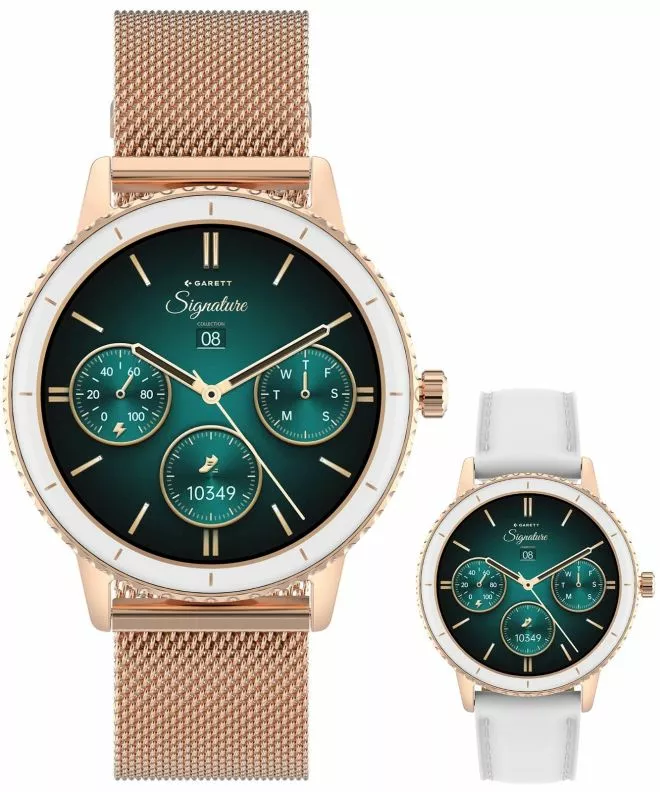 Smart Hodinky dámske Garett Signature Grace Rose Gold Mesh SET 5904238485064