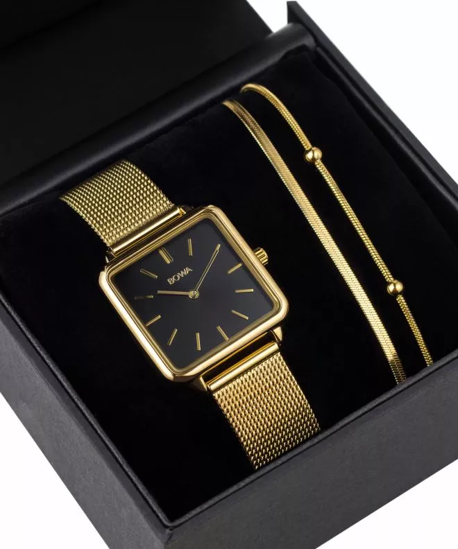 Hodinky dámske BOWA Vienna Black Gold Mesh 29 Gift Set VI294-14-164M-419-01