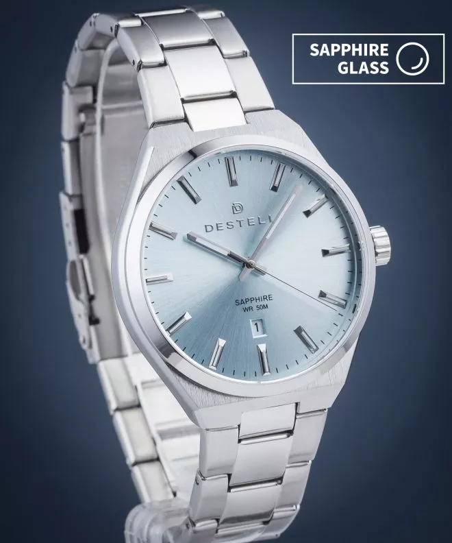 Hodinky pánske DESTELL Aries Ice Blue Silver Steel Sapphire AR405-95-205S