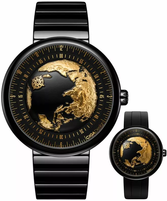 Hodinky pánske Ciga Design U Series Blue Planet II Gilded Age Automatic SET U033-BG01-6B7B