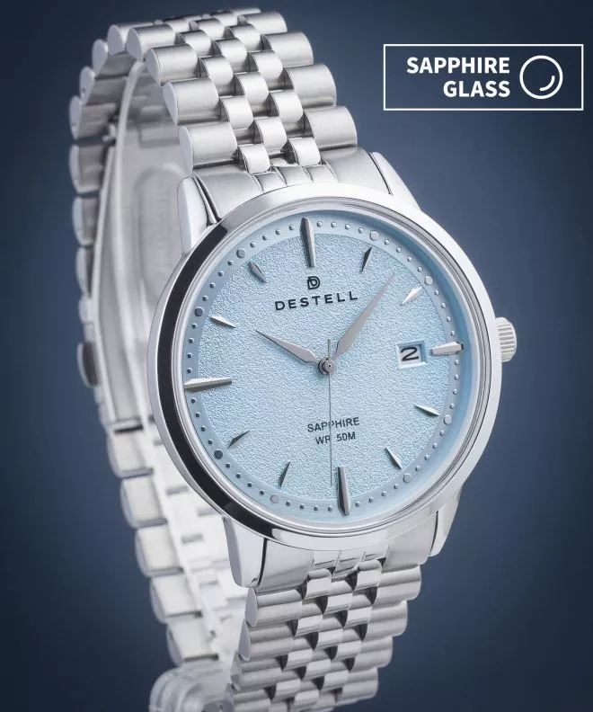 Hodinky pánske DESTELL Pictor Ice Blue Silver Steel Sapphire PT405-05-205J