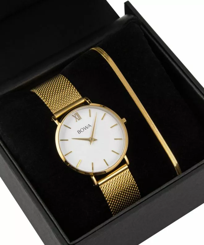 BOWA London White-Gold 33 Gift Set (hodinky + náramok) LO334-24-164M-419-03