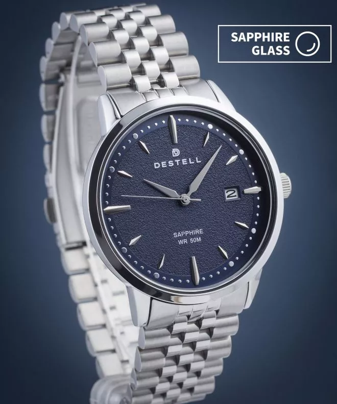 Hodinky pánske DESTELL Pictor Blue Silver Steel Sapphire PT405-35-205J