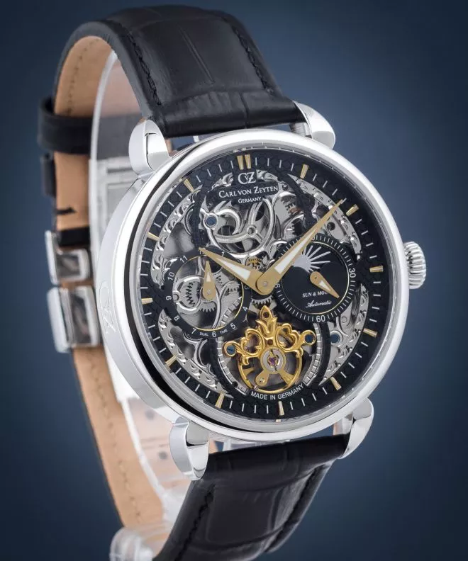 Hodinky pánske Carl von Zeyten Neukirch Sun & Moon Skeleton Automatic CVZ0005BKGS