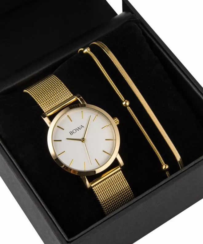 BOWA Tokyo White-Gold Mesh 33 Gift Set (hodinky + náramok) TO334-24-164M-419-01