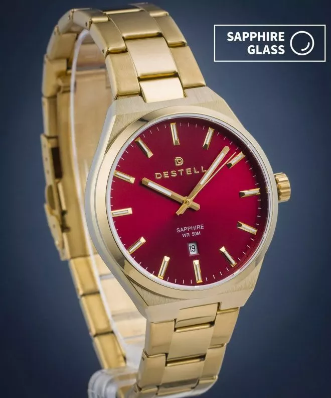 Hodinky pánske DESTELL Aries Red Gold Steel Sapphire AR404-134-204S