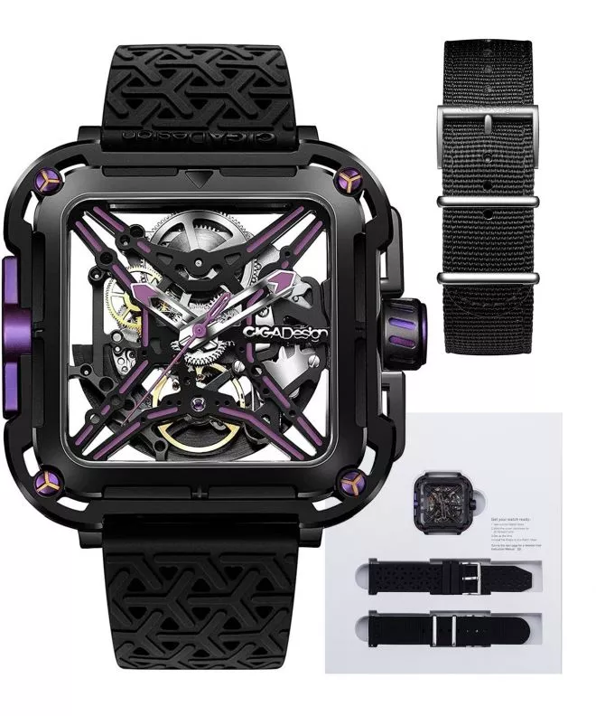 Hodinky Pánske Ciga Design X Series Black & Purple Skeleton Automatic X011-BLPL-W25BK