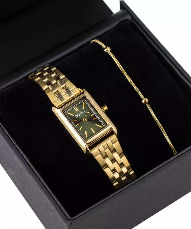 Hodinky dámske BOWA Paris Green-Gold Steel 20 Gift Set PS194-04-144S-419-04
