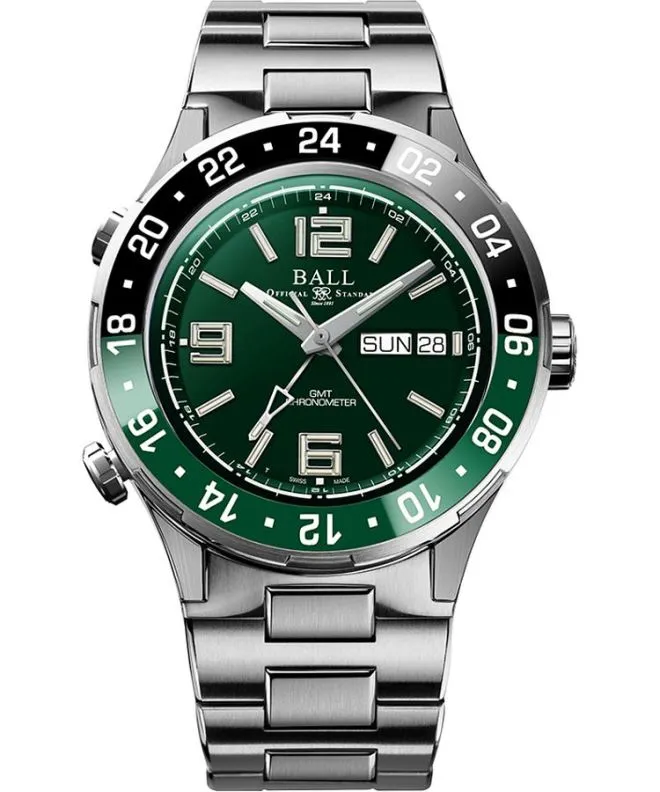 Hodinky pánske Ball Roadmaster Marine GMT Automatic Titanium Limited Edition DG3000A-S2C-GR