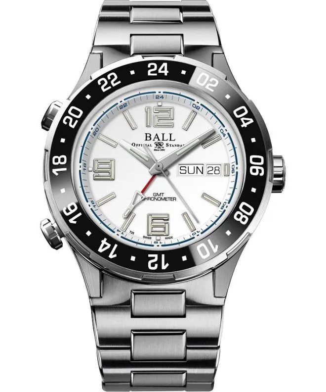 Hodinky pánske Ball Roadmaster Marine GMT Automatic Titanium Chronograph Limited Edition DG3000A-S7CJ-WH