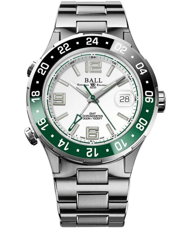 Hodinky pánske Ball Roadmaster Pilot GMT Automatic Titanium Limited Edition DG3038A-S3C-WH