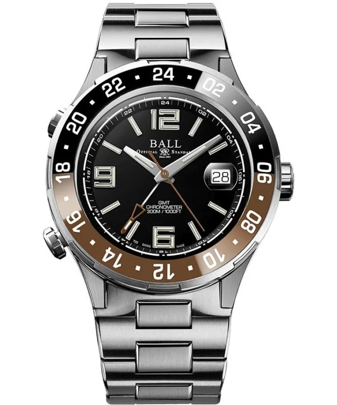 Hodinky pánske Ball Roadmaster Pilot GMT Automatic Titanium Chronograph Limited Edition DG3038A-S5CJ-BK