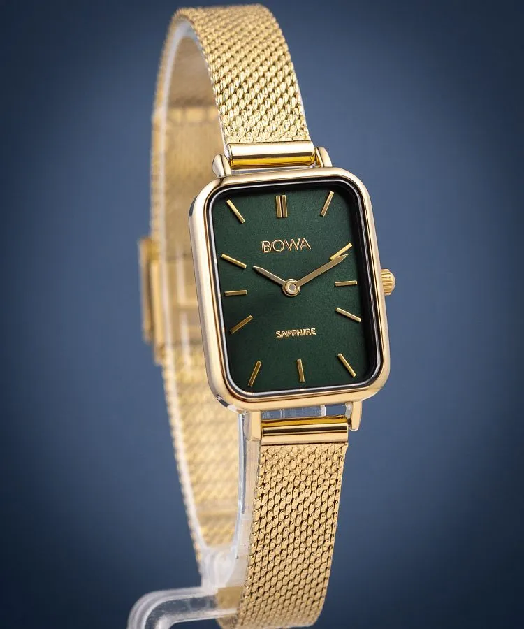 Hodinky dámske BOWA Dubai Green-Gold Mesh 20 DU204-04-104M
