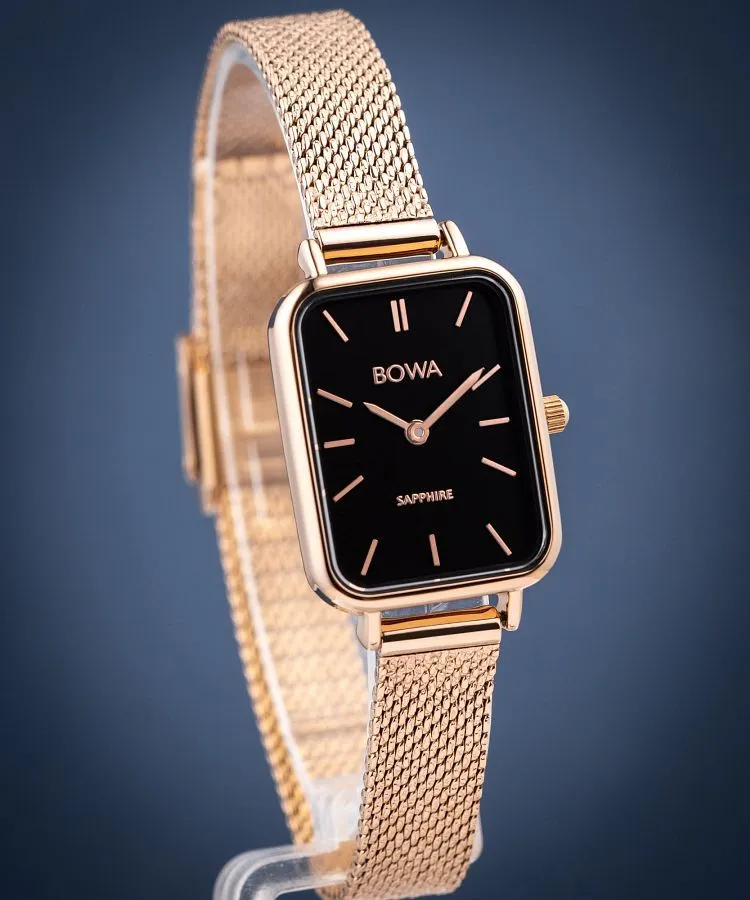 Hodinky dámske BOWA Dubai Black Rose-Gold Mesh 20 DU207-17-107M