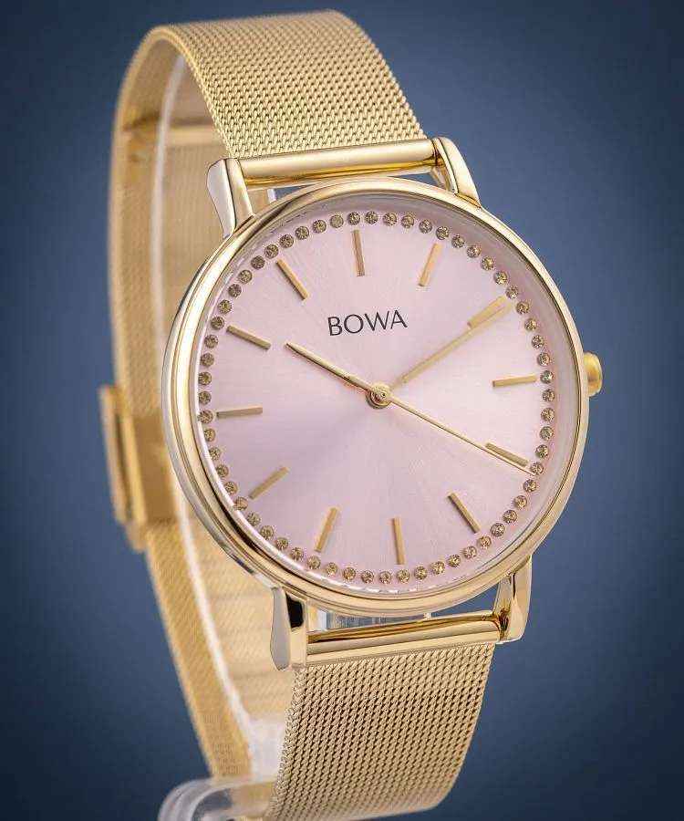 Hodinky dámske BOWA Rio Rose-Gold Gold Mesh 38 RI384-74-184M