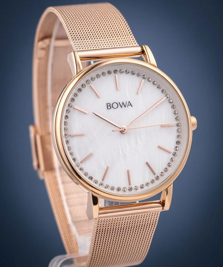 Hodinky dámske BOWA Rio Pearl-Rose Gold Mesh 38 RI387-157-187M